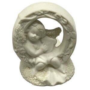 Christmas holiday figurine World Bazaar Jade Candle Holder Cherubs Music 3" READ